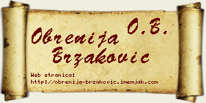 Obrenija Brzaković vizit kartica